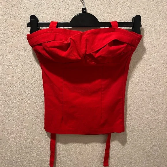 Rare NWOT Dixiefried Red Glamour Girl Vixen Vamp Top S - Picture 2 of 5